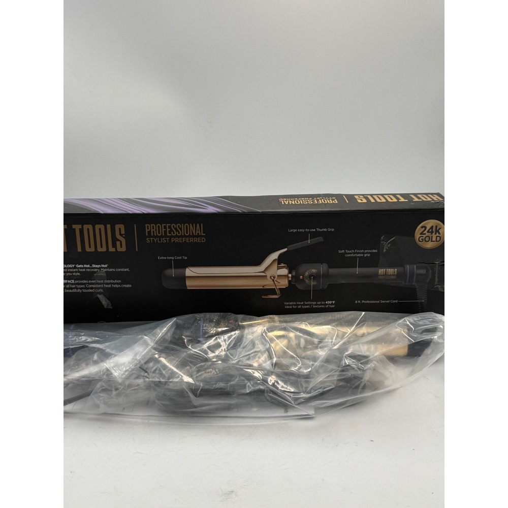 Hot Tools Professional 24k Gold 1 1/4 inch Curling Iron and Wand 430F New